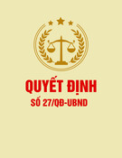 Quyết định số 27/QĐ-UBND (Tỉnh Phú Yên)