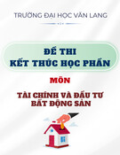Đề thi kết thúc học phần học kì 2 môn Tài chính và đầu tư bất động sản năm 2023-2024