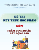 Đề thi kết thúc học phần học kì 2 môn Thẩm định dự án bất động sản năm 2023-2024