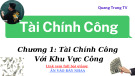 Bài giảng Tài chính công: Chương 1 - Quang Trung TV