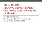 Bài giảng Xử lý tín hiệu: Chương 2 - PGS. TS. Trịnh Văn Loan (Trường Đại học Bách Khoa Hà Nội)