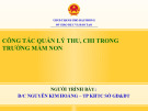 Bài giảng Công tác quản lý thu, chi trong trường mầm non