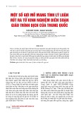 Một số gợi mở mang tính lý luận rút ra từ kinh nghiệm biên soạn giáo trình dịch của Trung Quốc