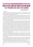 Nâng cao chất lượng hoạt động hỗ trợ khởi nghiệp tại trường Đại học Hải Dương