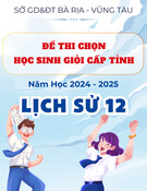 Đề thi Lịch Sử lớp 12 năm 2024-2025 cấp tỉnh Bà Rịa - Vũng Tàu (Đề minh họa)