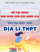 Đề thi học sinh giỏi Quốc gia THPT môn Địa lí năm 2024-2025 có đáp án từ Bộ Giáo dục và Đào tạo