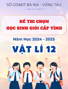 Đề thi Vật lý lớp 12 năm 2024-2025 cấp tỉnh: Sở GD&ĐT Bà Rịa - Vũng Tàu (Đề minh họa)