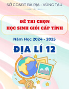 Đề thi học sinh giỏi Địa lí lớp 12 tỉnh Bà Rịa - Vũng Tàu năm 2024-2025 (Đề minh họa) - Sở GD&ĐT
