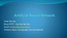Bài giảng Máy học nâng cao: Artificial neural netword - Trịnh Tấn Đạt (2024)