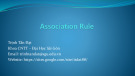 Bài giảng Máy học nâng cao: Association rules - Trịnh Tấn Đạt (2024)