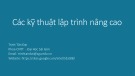 Bài giảng Kỹ thuật lập trình: Các kỹ thuật lập trình nâng cao - Trịnh Tấn Đạt  (2024)