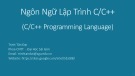 Bài giảng Cơ sở lập trình: Ngôn ngữ lập trình C - Trịnh Tấn Đạt