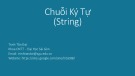 Bài giảng Kỹ thuật lập trình: Chuỗi ký tự - Trịnh Tấn Đạt  (2024)