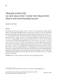 Tiếng Việt từ thế kỷ XVII: Các cách dùng ‘nói lăm’; ‘nói lắp’; ‘tlăm tiếng/nói tlăm tiếng’ và ‘trăm hay không bằng tay quen’
