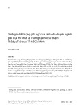 Đánh giá chất lượng giấc ngủ của sinh viên chuyên ngành giáo dục thể chất tại Trường Đại học Sư phạm Thể dục Thể thao TP. Hồ Chí Minh