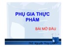 Bài giảng Phụ gia thực phẩm: Bài mở đầu - ThS. Nguyễn Thùy Linh