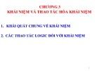 Bài giảng Logic học đại cương: Chương 3 - Khái niệm và thao tác hóa khái niệm