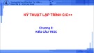 Bài giảng Kỹ thuật lập trình C/C++: Chương 8 - Kiểu cấu trúc