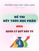 Đề thi kết thúc học phần học kì 3 môn Quản lý quỹ đầu tư năm 2021-2022 có đáp án