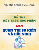 Đề thi kết thúc học phần học kì 1 môn Quản trị sự kiện và hội nghị năm 2021-2022