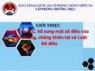 Bài giảng Quản lý rủi ro thiên tai: Giới thiệu Luật sửa đổi, bổ sung một số điều của Luật Phòng, chống thiên tai và Luật Đê điều