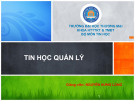 Bài giảng Tin học quản lý: Chương 5 - Nguyễn Hưng Long