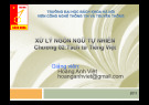 Bài giảng Xử lý ngôn ngữ tự nhiên: Chương 2 - Hoàng Anh Việt