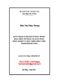 Luận văn Thạc sĩ Kinh tế: Quản trị quan hệ khách hàng trong hoạt động tín dụng tại Ngân hàng Nông nghiệp và Phát triển Nông thôn thành phố Đà Nẵng