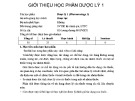 Bài giảng Dược lý 1