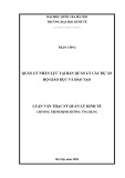 Luận văn Thạc sĩ Quản lý kinh tế: Quản lý nhân lực tại Ban Quản lý các dự án Bộ Giáo dục và Đào tạo