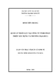 Luận văn Thạc sĩ Quản lý kinh tế: Quản lý nhân lực tại Công ty trách nhiệm hữu hạn Phát triển Xây dựng và Thương mại