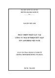 Luận văn Thạc sĩ Quản lý kinh tế: Phát triển nhân lực tại Công ty Trách nhiệm hữu hạn Sun Asterisk Việt Nam