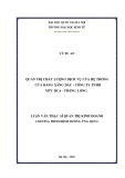 Luận văn Thạc sĩ Quản trị kinh doanh: Quản trị chất lượng dịch vụ của hệ thống cửa hàng xăng dầu Công ty TNHH MTV BCA – Thăng Long