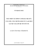 Luận văn Thạc sĩ Kinh tế: Phát triển tài chính và mối quan hệ giữa cung tiền, tăng trưởng kinh tế và lạm phát tại Việt Nam, trong sự so sánh với Mỹ