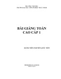 Bài giảng Toán cao cấp 1