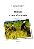 Bài giảng Kinh tế nông nghiệp (Dùng cho các lớp Cao học)