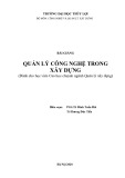 Bài giảng Quản lý công nghệ trong xây dựng