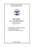 Bài giảng Lập trình di động