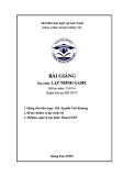 Bài giảng Lập trình Game