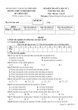 Đề thi giữa học kì 1 môn Hóa học lớp 10 năm 2021-2022 - Trường THPT TP Điện Biên Phủ