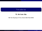 Bài giảng Giải tích 2: Chương 2 - TS. Bùi Xuân Diệu