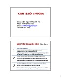 Bài giảng Kinh tế môi trường: Chương 1 - Nguyễn Thị Vĩnh Hà