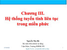 Bài giảng Lý thuyết điều khiển tự động - Chương 3.1: Mô hình hệ thống một vào một ra tuyến tính