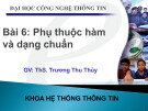 Bài giảng môn học Cơ sở dữ liệu: Chương 6 - Đại học Công nghệ thông tin