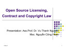Lecture Open Source (OS): Open source licensing, contract and copyright law