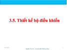 Bài giảng Lý thuyết điều khiển tự động - Chương 3.5: Thiết kế bộ điều khiển