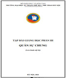 Tập bài giảng Quân sự chung (Học phần 3): Phần 1