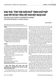 Khai thác “tình thái ngôn ngữ” trong ngữ pháp giao tiếp để dạy tiếng Việt như một ngoại ngữ