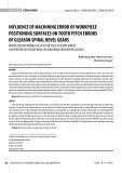 Influence of machining error of workpiece positioning surfaces on tooth pitch errors of gleason spiral bevel gears