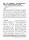 Survey on the eating behavior of first-year medical students at University of Medicine and Pharmacy, Hue University